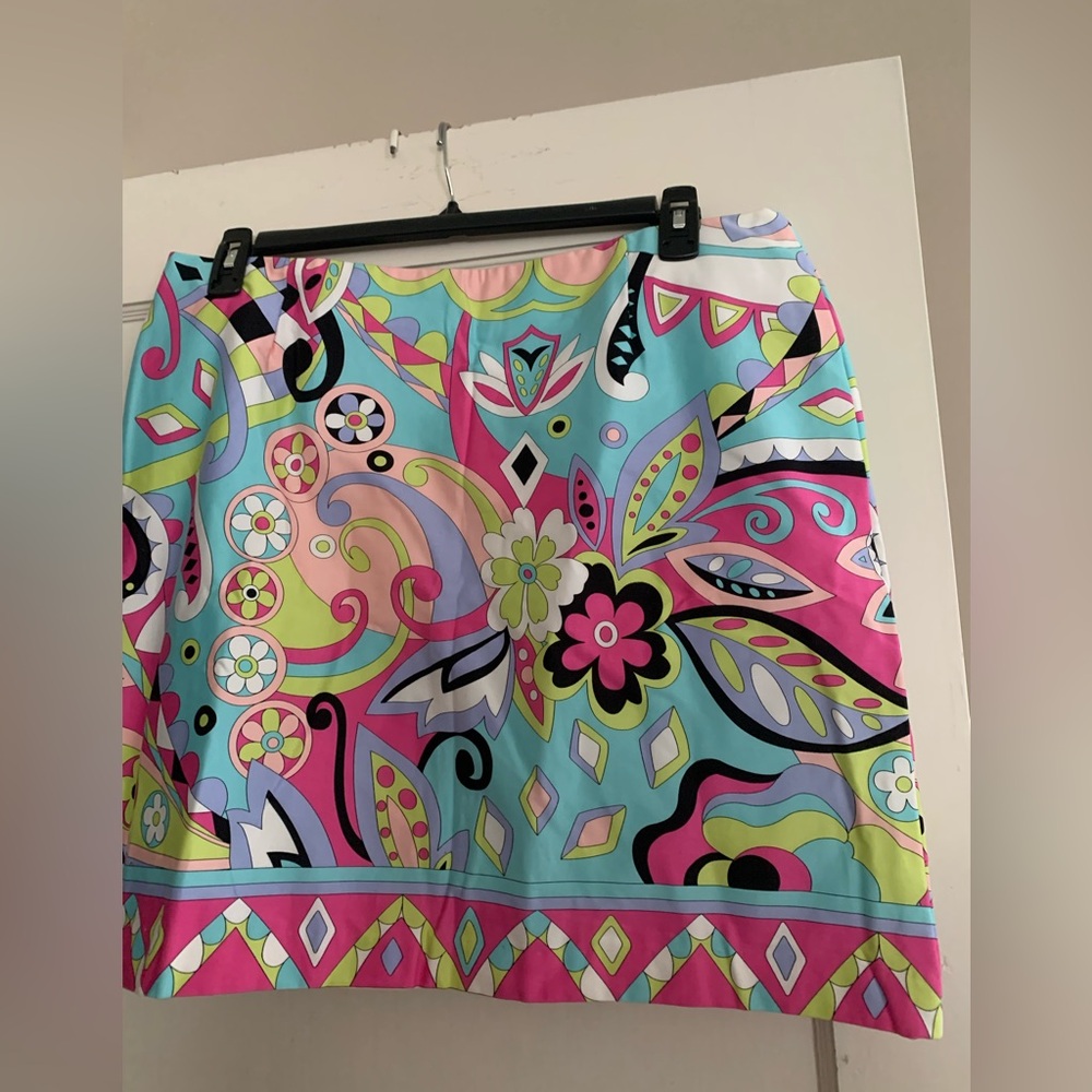 Colorful Floral Women's Skirt Melly M 14 EUC